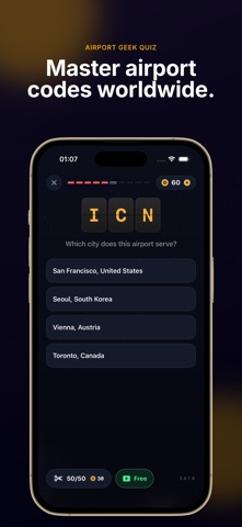 Airport Geek Quiz app screenshot