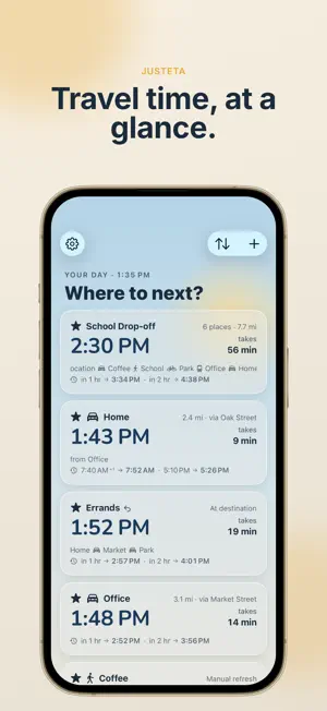 JustETA: Travel Time & ETA screenshot 1