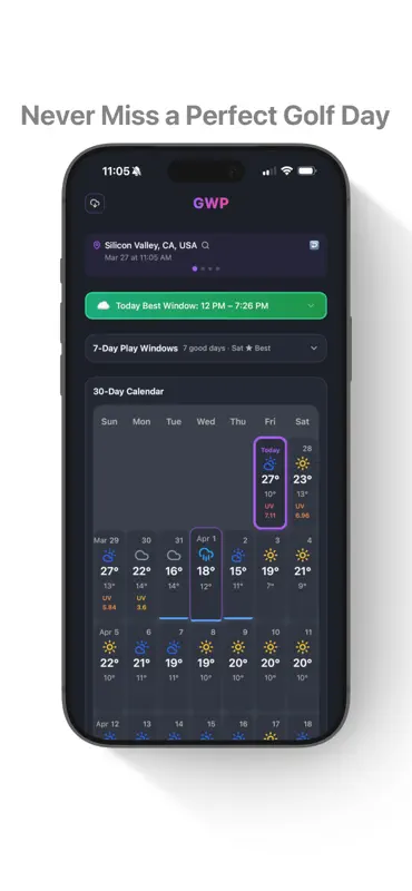 Golf Weather Pro screenshot 1 of 6