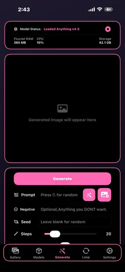 Captura de pantalla de Fluxnet en iPhone 3