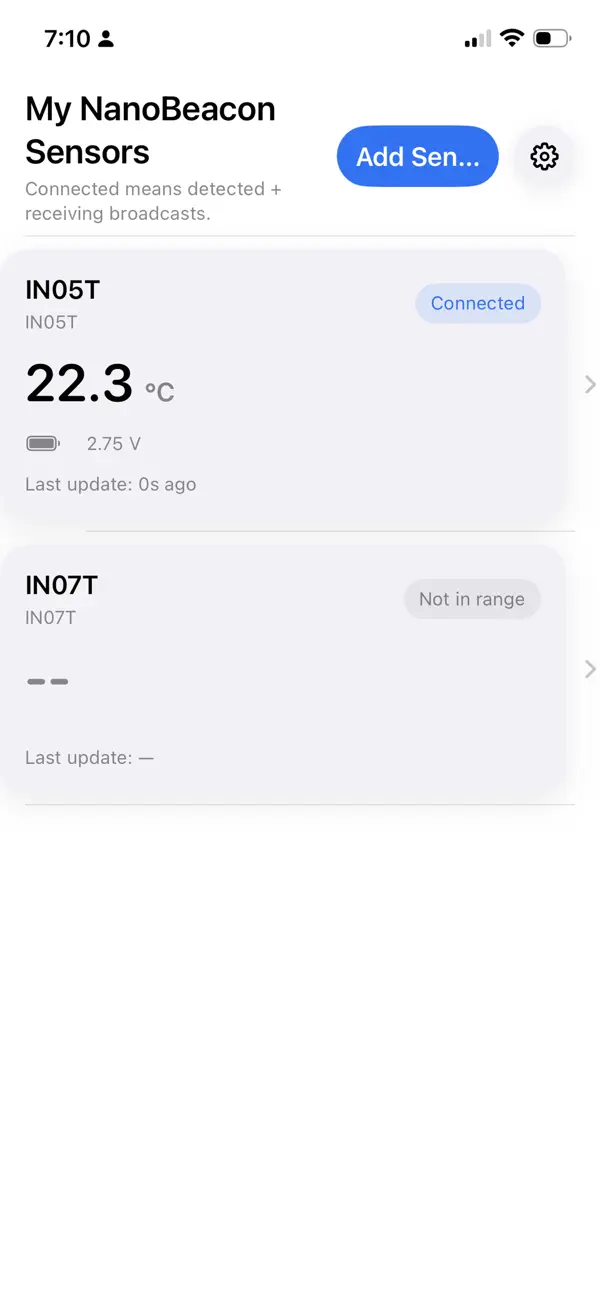 #1. NanoBeacon Sensor (iOS) Ved: Qun Wu