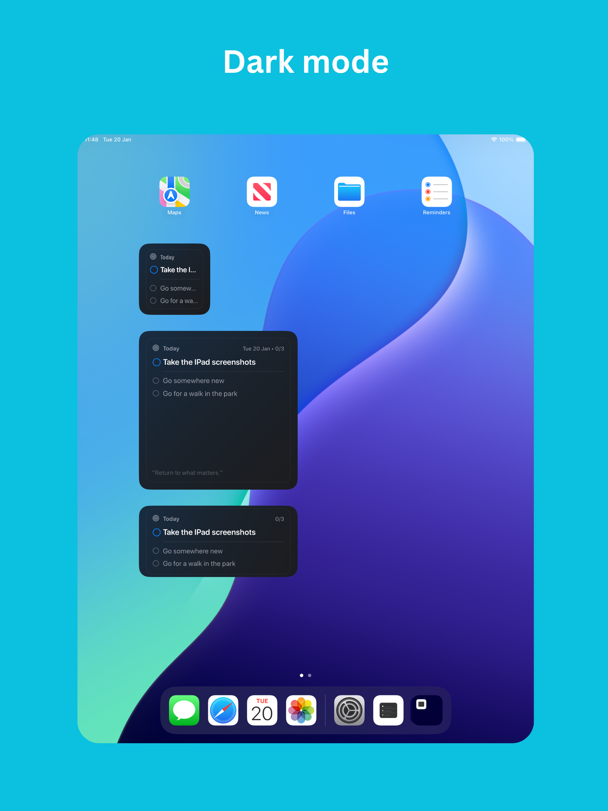 Daily Intentions Widget