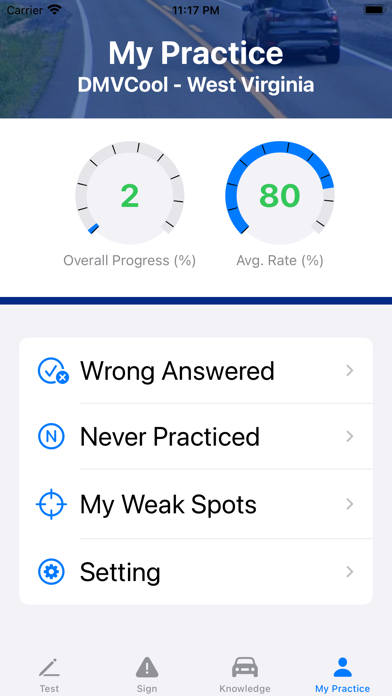 WV Driving Test - DMVCool Screenshot