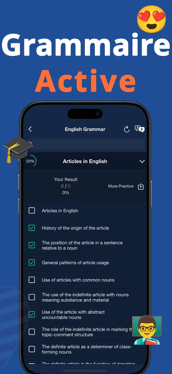 Screenshot #2 pour Grammaire Anglaise: Articles