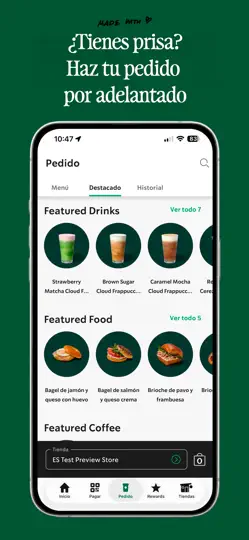 Captura de pantalla de Starbucks España en iPhone 5
