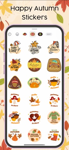 Happy Autumn Stickers iPhone screenshot