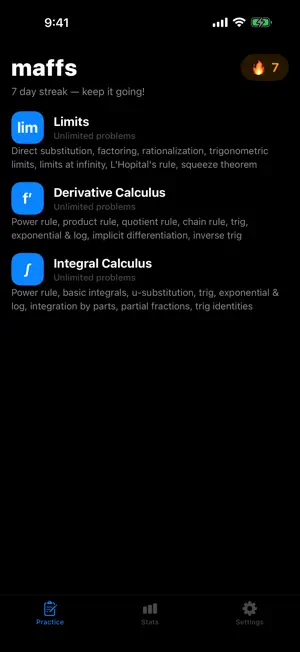 Maffs: Calculus Practice screenshot 2