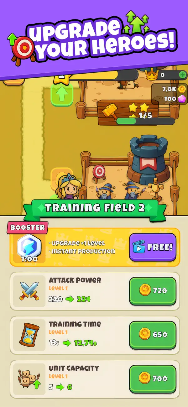 Tiny Heroes: Idle Boss Fight Hack screenshot 6 - iOS game interface