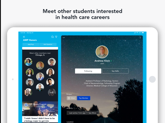 AMP Honors Program iPad screenshot 1 - Medical app