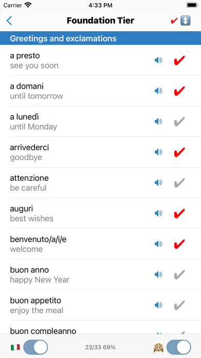 cRaMiT Italian GCSE Vocabulary Screenshot
