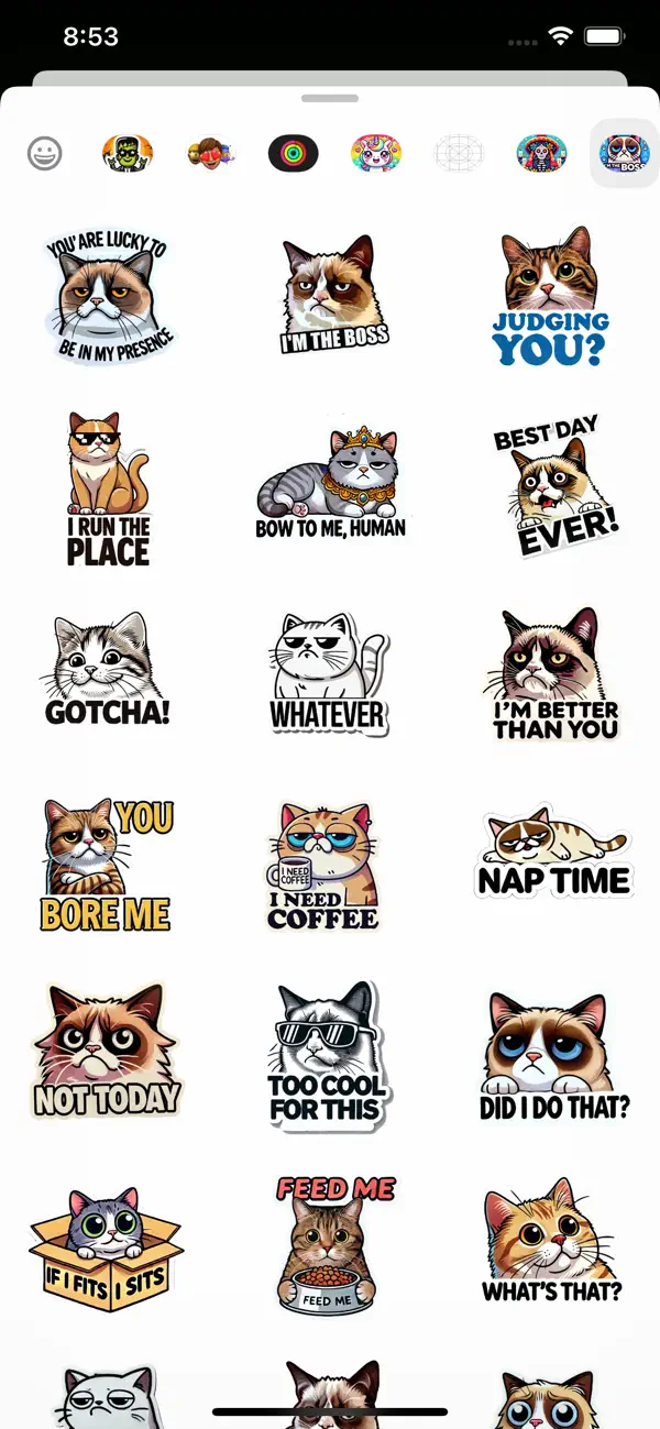 Screenshot #1 pour Cat Memes Stickers Hub