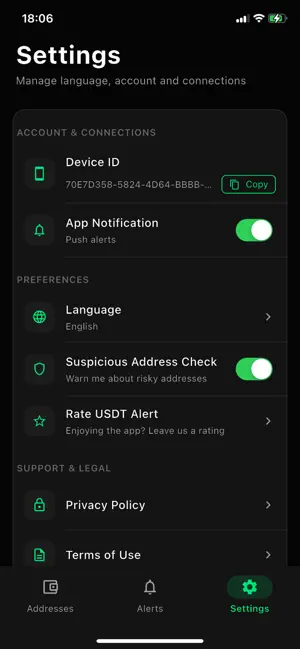 USDT Alert screenshot 3