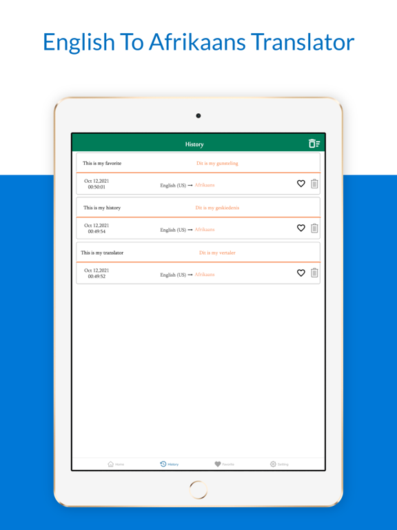 English Afrikaans Translater iPad screenshot 5 - Education app