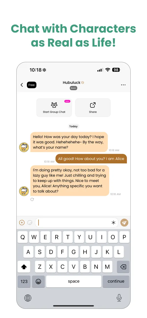 Screenshot #1 pour Stipop: AI Chat·Text·Friend
