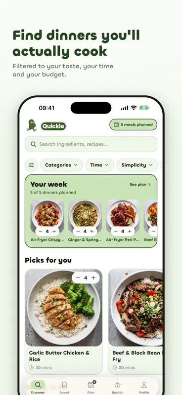 Quickle: Meal Plan & Shop screenshot 1 of 5