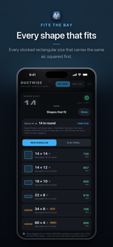 DuctWise HVAC Duct Calculator のスクリーンショット