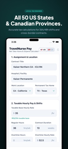 Travel Nurse Pay Calculator iPhone screenshot