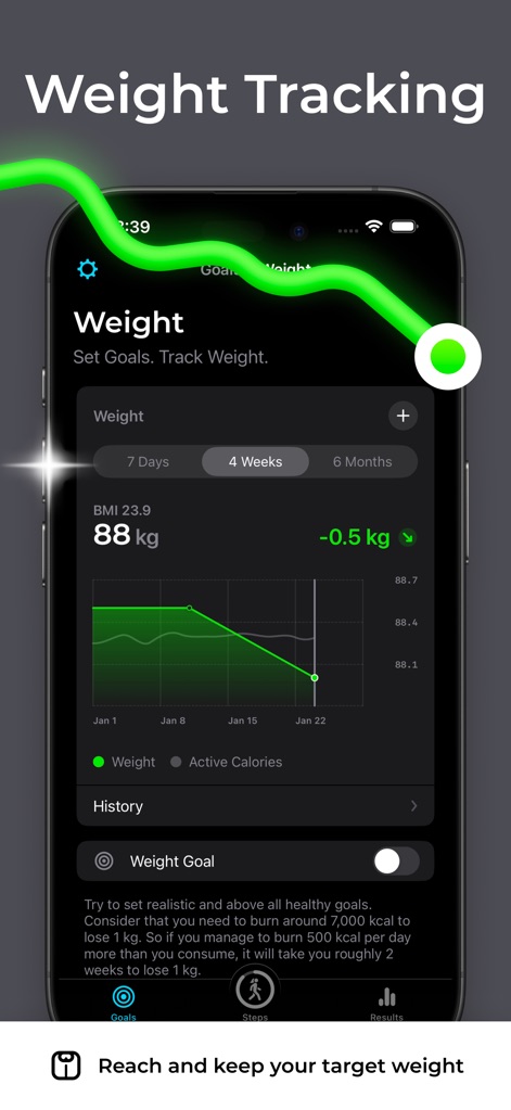 StepsApp Pedometer - Acompanhamento de Peso
