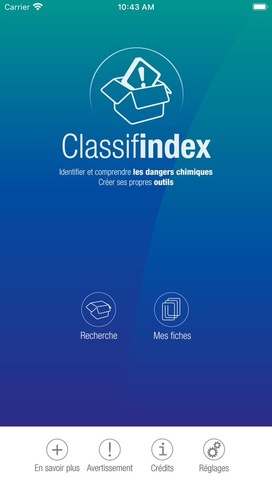 #1. Classifindex (iOS) 来自: CNRS Prévention du risque chimique