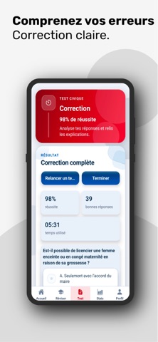 France Civique : Test & Quiz iPhone screenshot