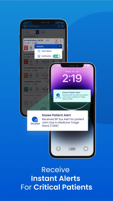 Dozee Doctor's App Screenshot