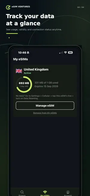 eSIM Ventures: Travel eSIM screenshot 3