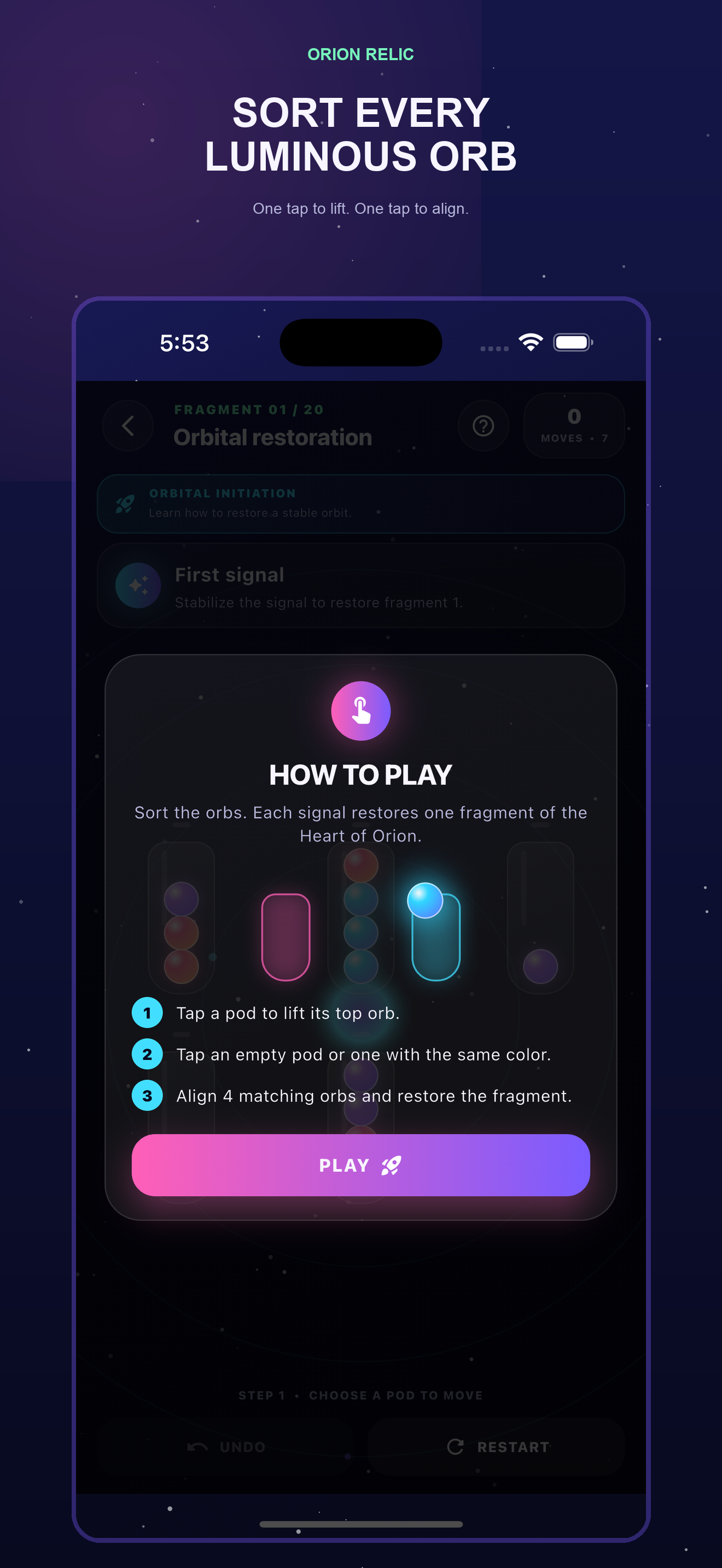 Orion Relic: Color Sort screenshot 3