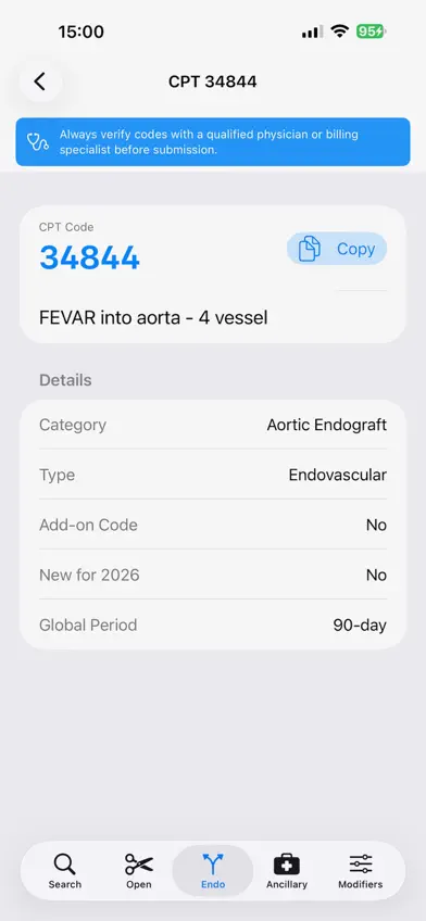 Vascular CPT Coder screenshot 4