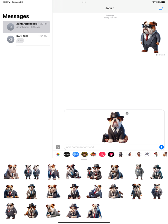 Screenshot #5 pour Well-Dressed Bulldog Stickers