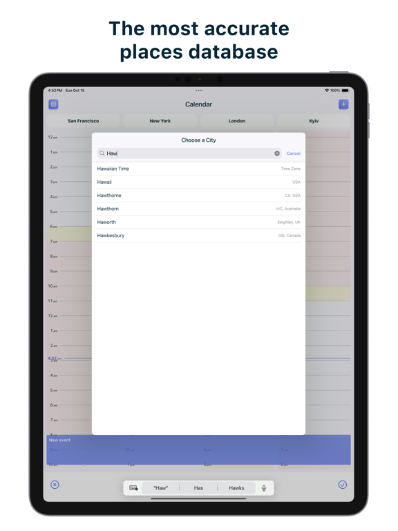 The Time Zone Converter iPad screenshot 4 - Productivity app