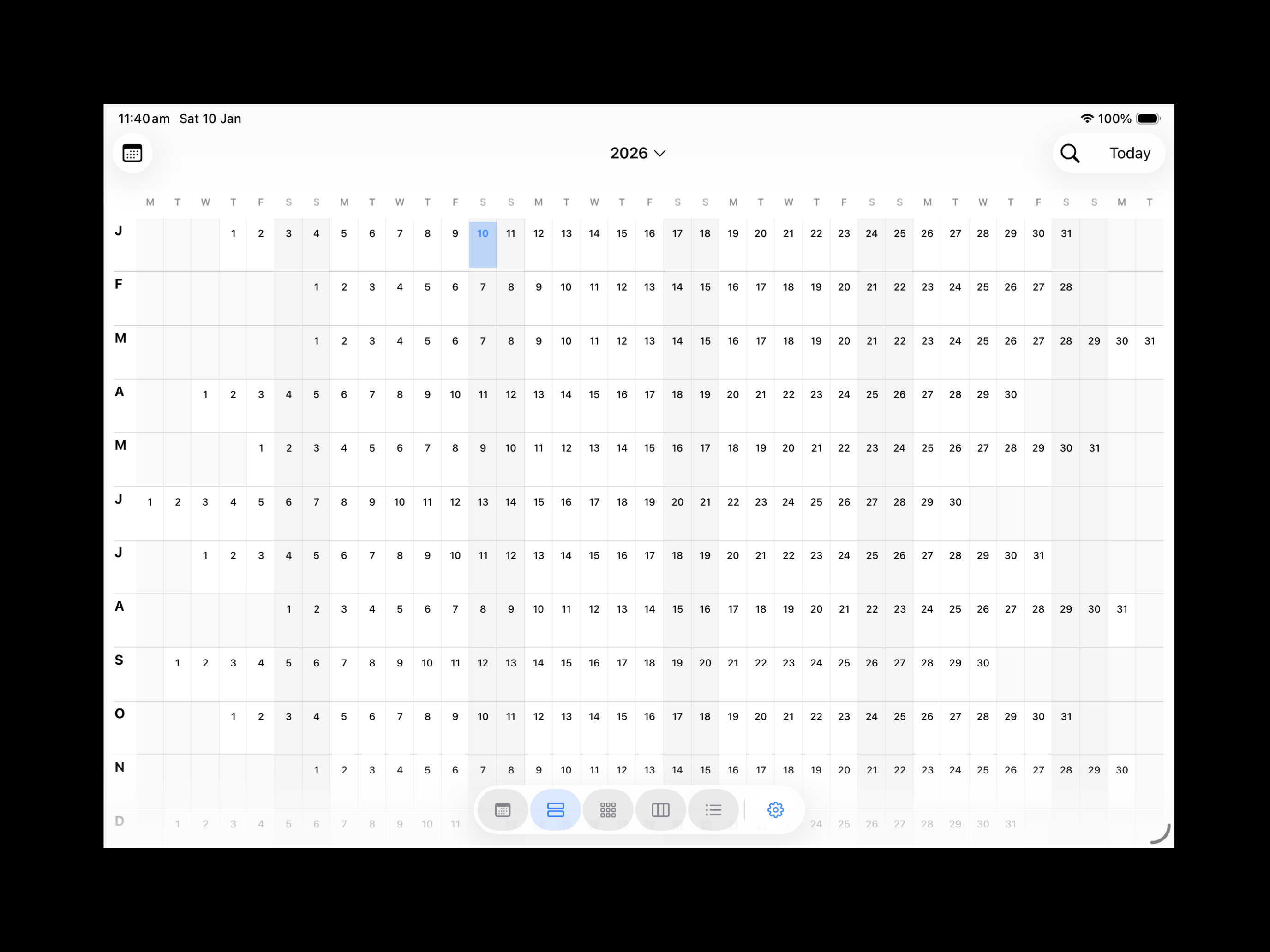 Year View Planner