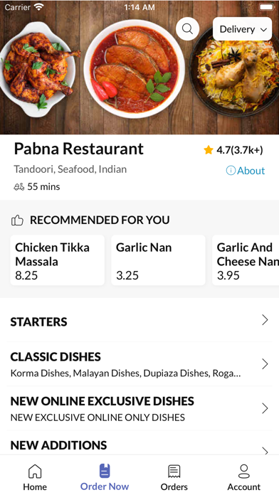 Pabna Restaurant. Screenshot