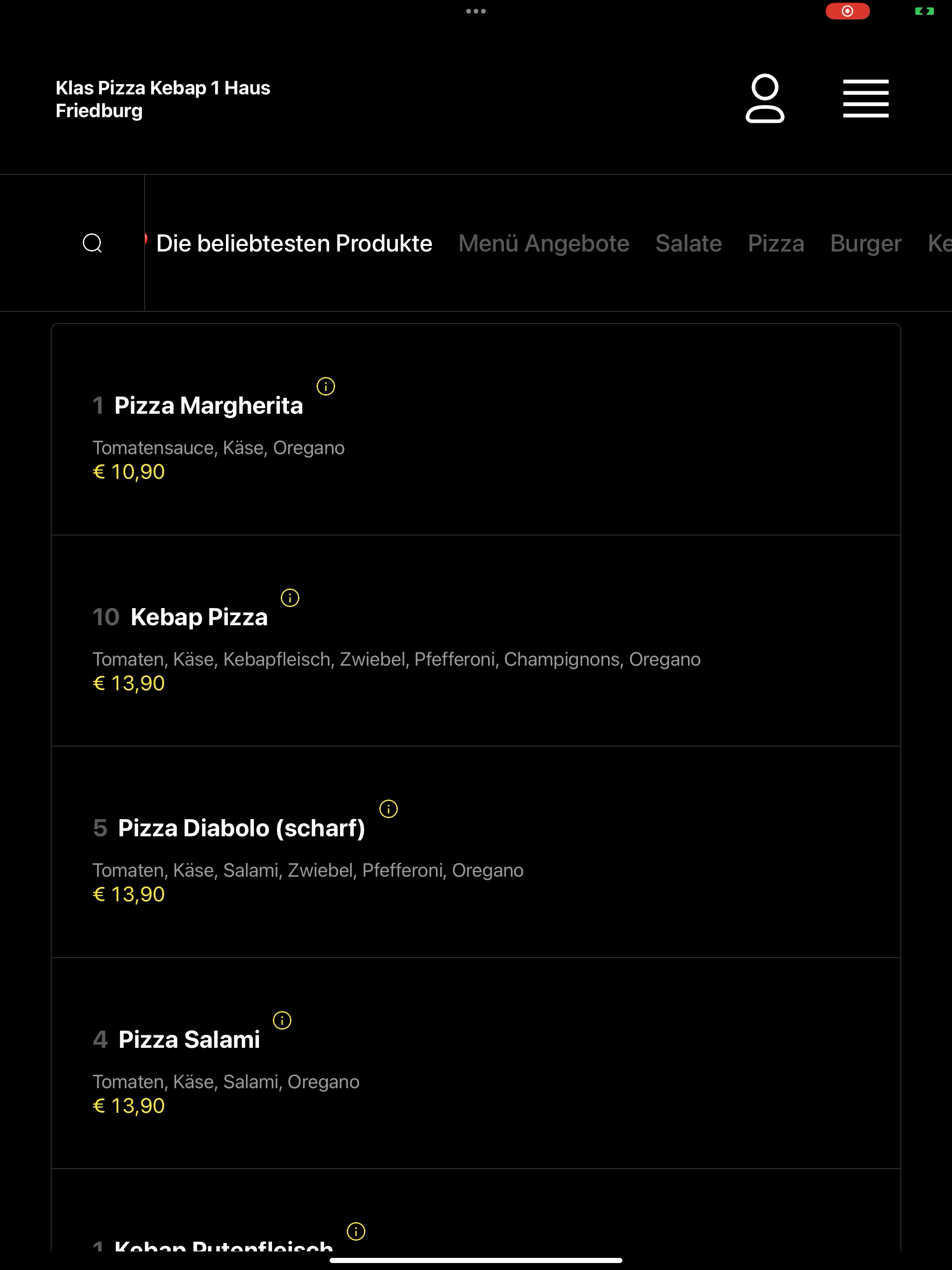 Klas Pizza Kebap 1 Haus Friedb screenshot 14