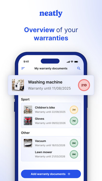 neatly - Warranty App app screenshot