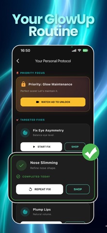 GlowUp AI - Face Yoga iPhone screenshot