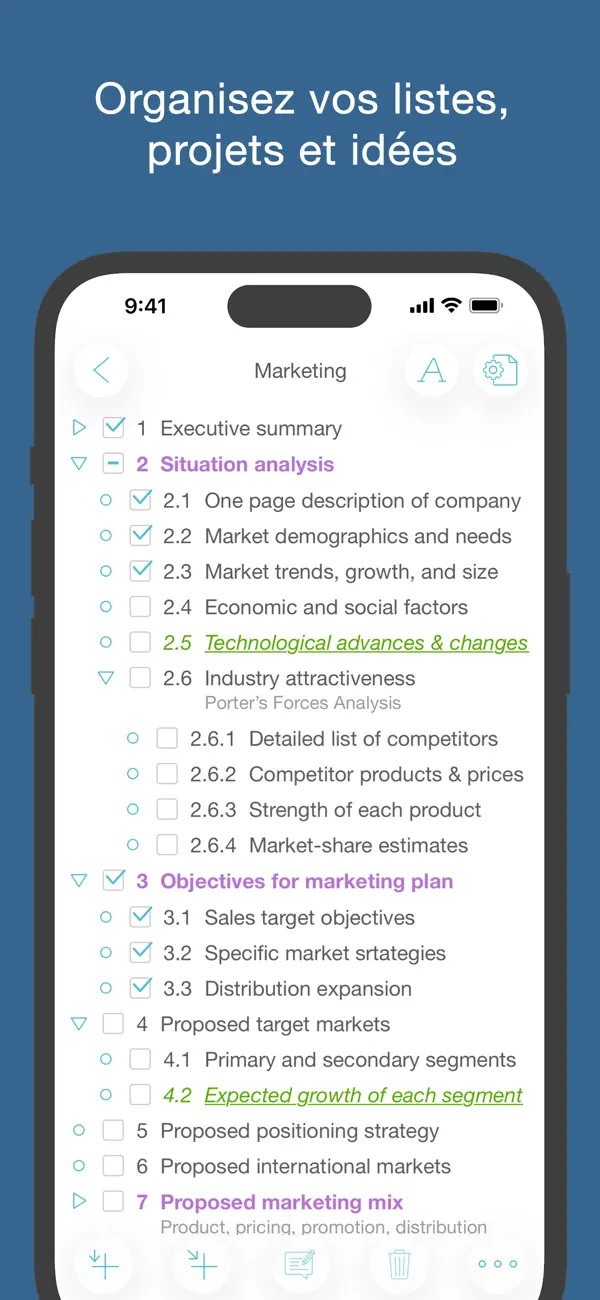 Screenshot #1 pour Cloud Outliner - Nested Lists