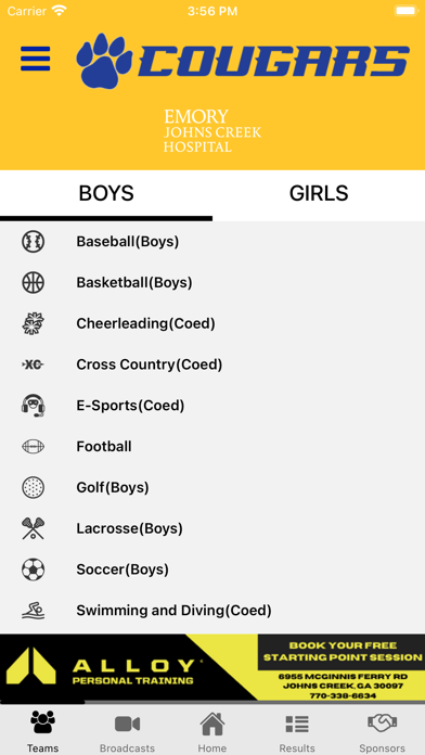 Chattahoochee Athletics Screenshot