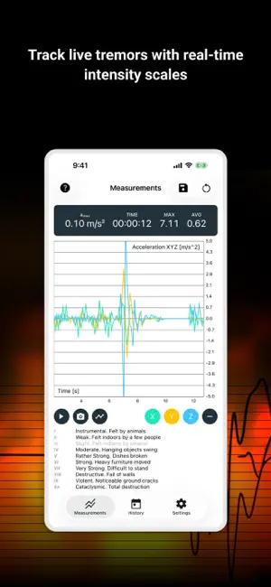 Vibration meter - Seismometer screenshot 3