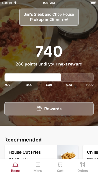Jim's Steak and Chop House app screenshot