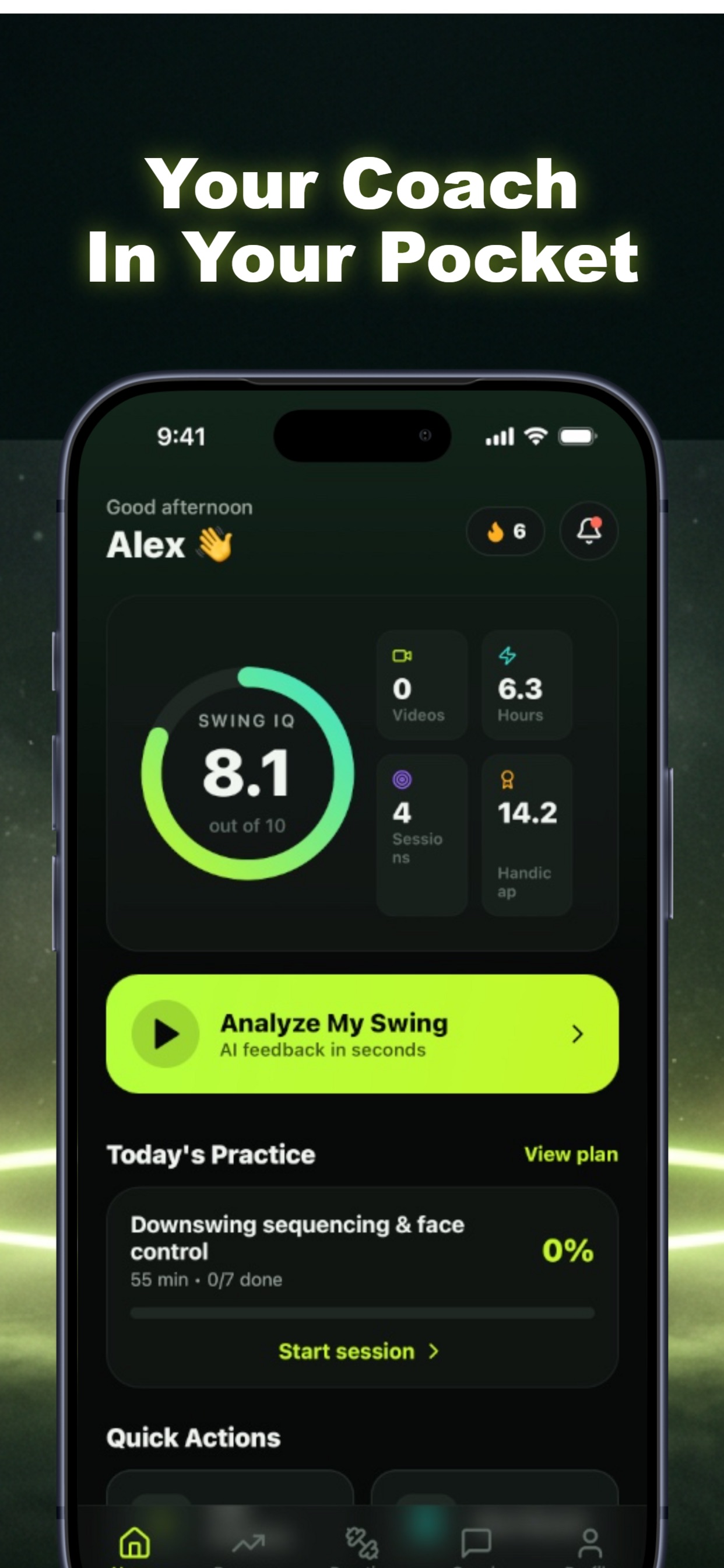 Screenshot 1 of Swing AI: AI Golf Coach