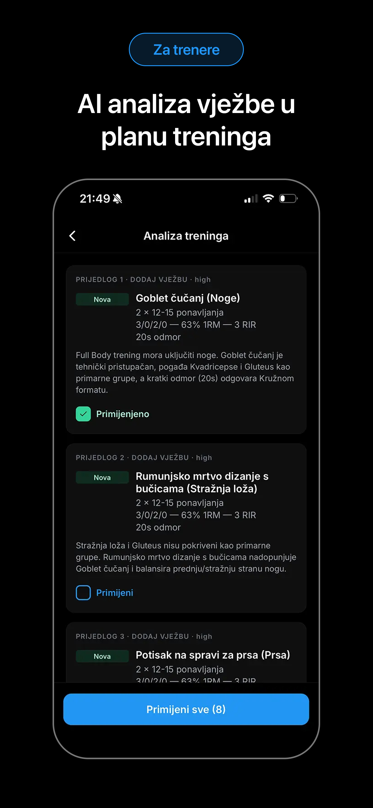 CORPEX: Planiranje treninga screenshot 7