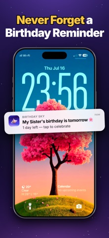 Birthday Reminder: Sky of Star iPhone screenshot