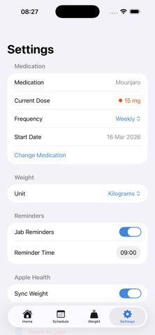 GLP-1 Jab Tracker screenshot