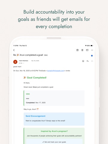 TrioGoals - Accountable Goals Screenshot 5