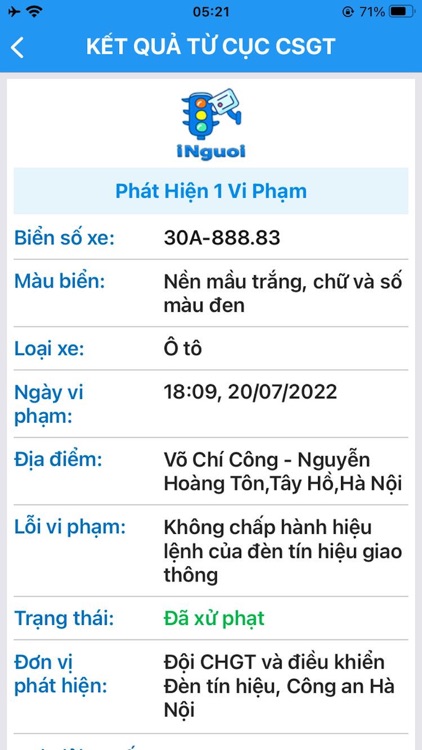 iNguoi - Tra Cứu Phạt Nguội