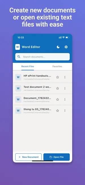 Word Editor: Reader & Writer screenshot 1