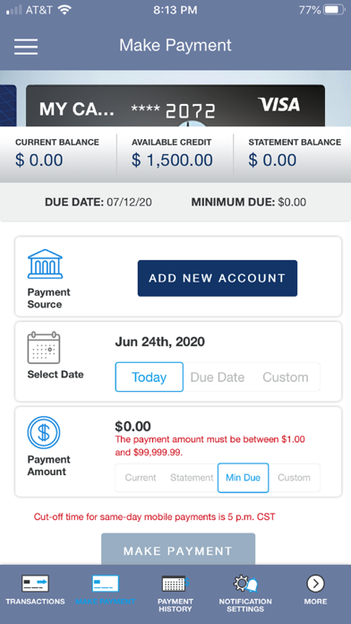 Card Control by Healthcare FCU Screenshot