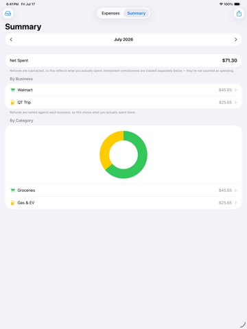 SpendCheck: Expense Tracker iPad screenshot