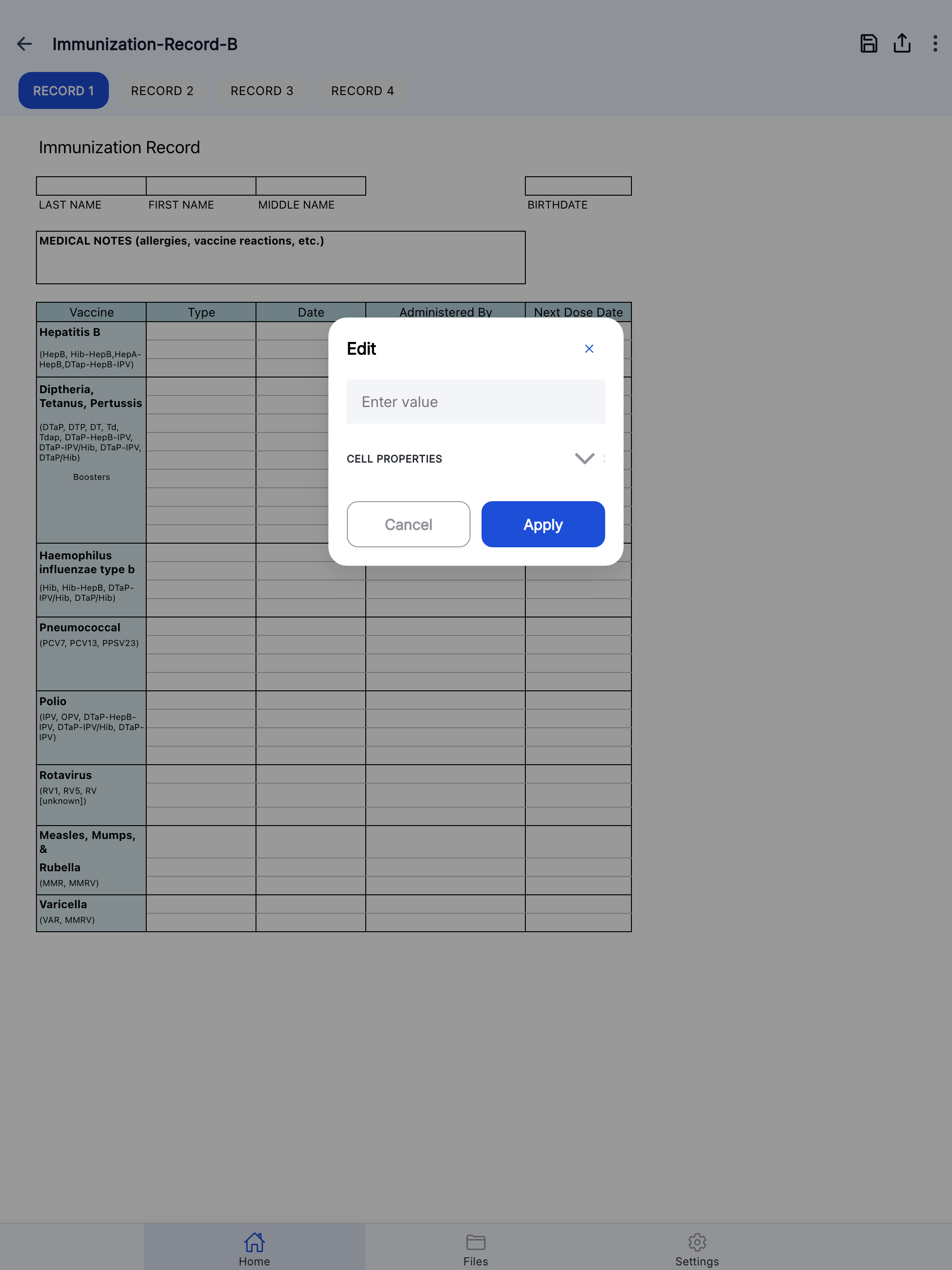 Immunization Log screenshot 14