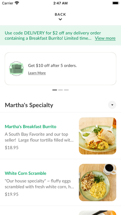 Martha's Hermosa Beach iPhone screenshot